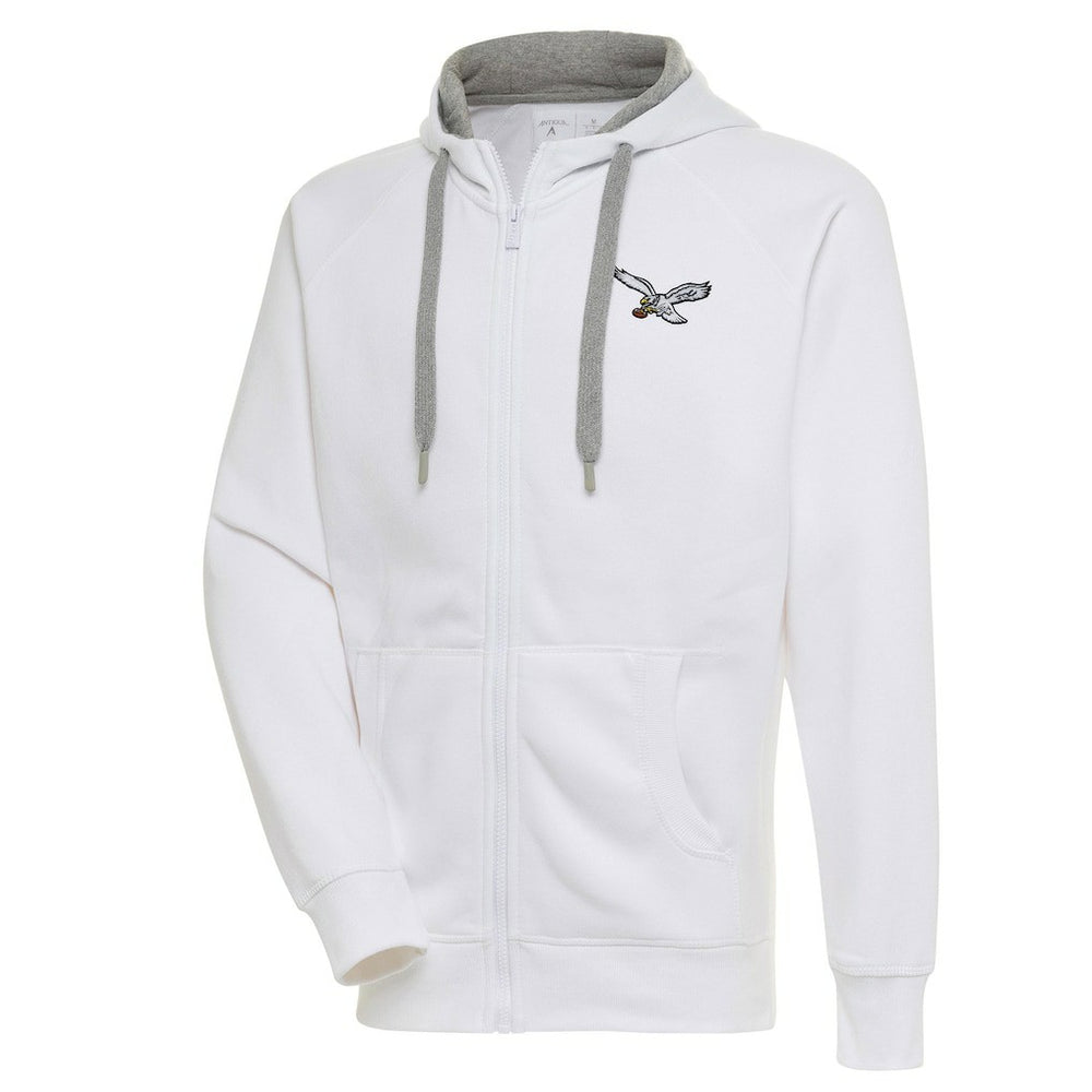 Philadelphia Eagles Adult Throwback Logo Victory Full-Zip Hoodie - White Hoodies
