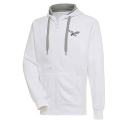 Philadelphia Eagles Adult Throwback Logo Victory Full-Zip Hoodie - White Hoodies