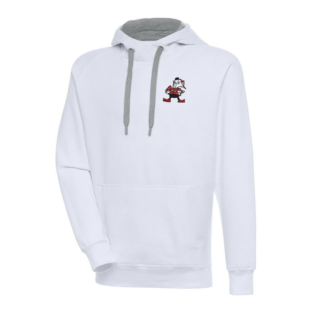 Cleveland Browns Adult Throwback Logo Victory Pullover Hoodie - White Hoodies