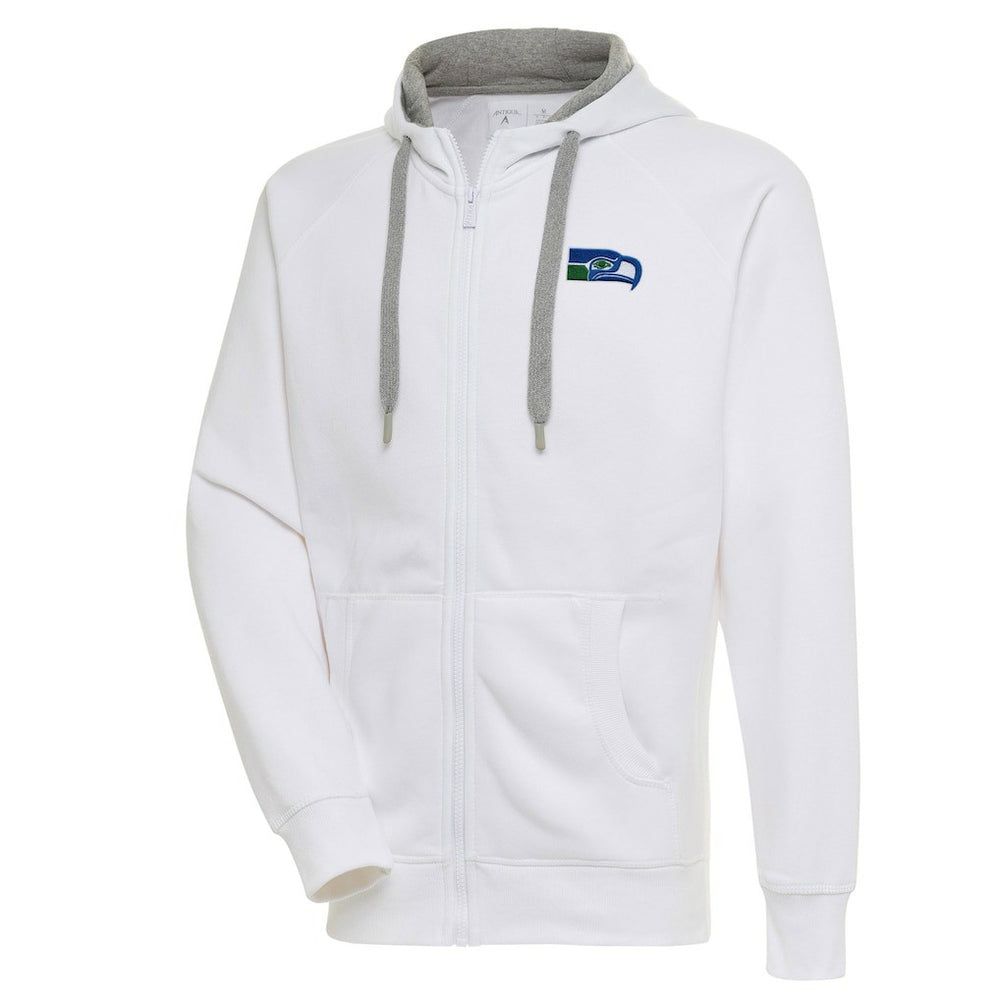 Seattle Seahawks Adult Throwback Logo Victory Full-Zip Hoodie - White Hoodies