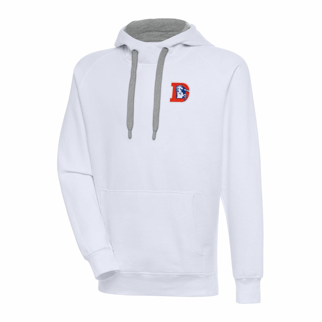 Denver Broncos Adult Throwback Logo Victory Pullover Hoodie - White Hoodies