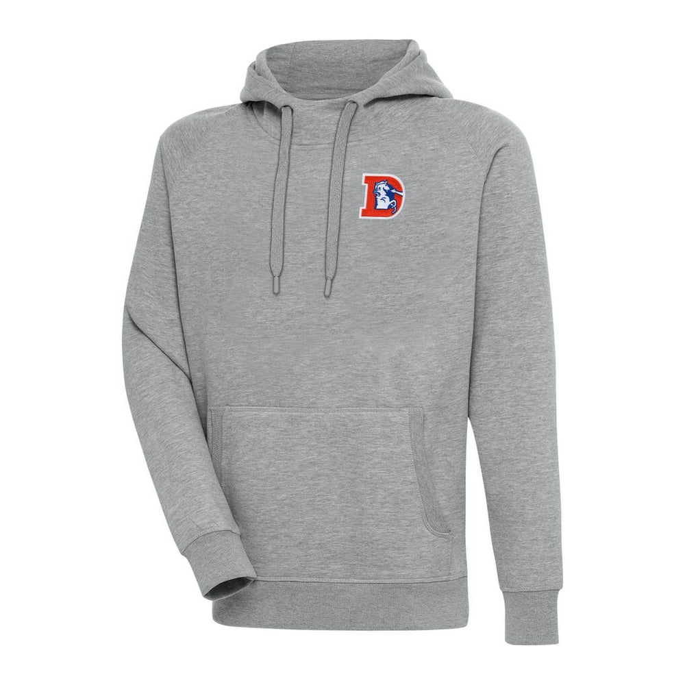 Denver Broncos Adult Throwback Logo Victory Pullover Hoodie - Heather Gray Hoodies