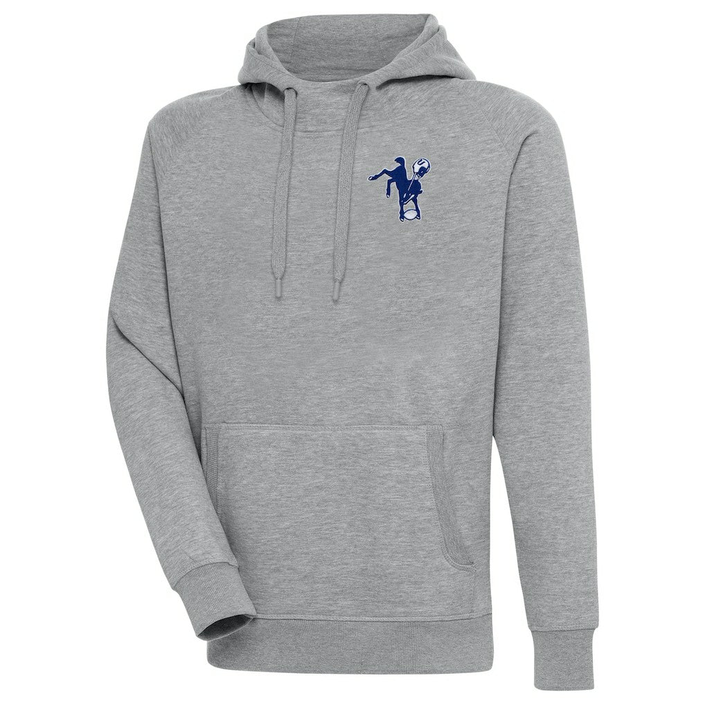 Indianapolis Colts Adult Throwback Logo Victory Pullover Hoodie - Heather Gray Hoodies