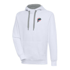 Miami Dolphins Adult Throwback Logo Victory Pullover Hoodie - White Hoodies