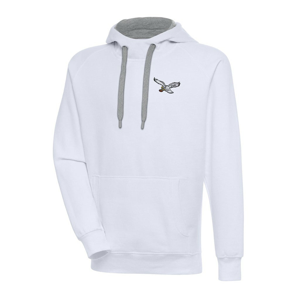 Philadelphia Eagles Adult Throwback Logo Victory Pullover Hoodie - White Hoodies