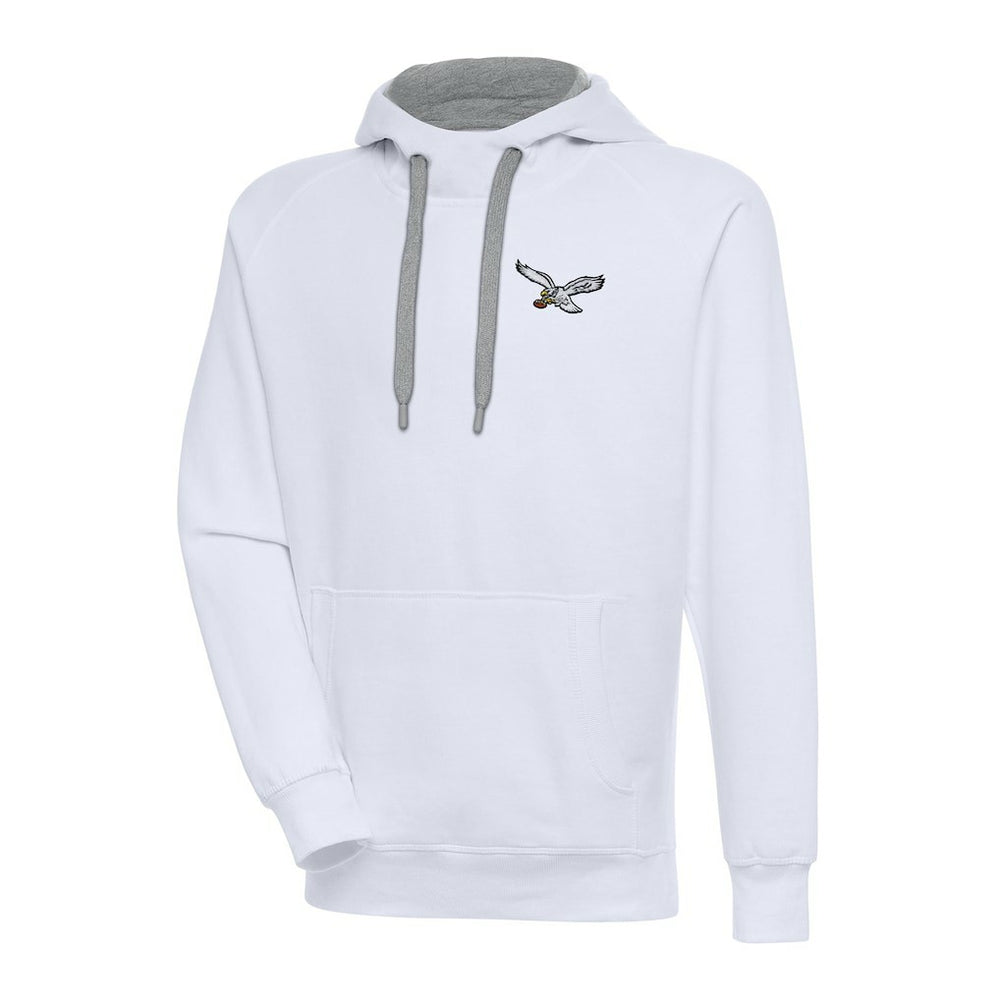Philadelphia Eagles Adult Throwback Logo Victory Pullover Hoodie - White Hoodies