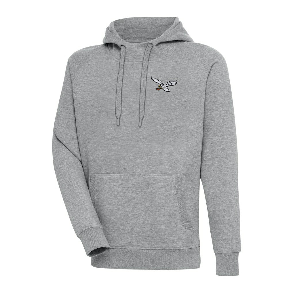 Philadelphia Eagles Adult Throwback Logo Victory Pullover Hoodie - Heather Gray Hoodies