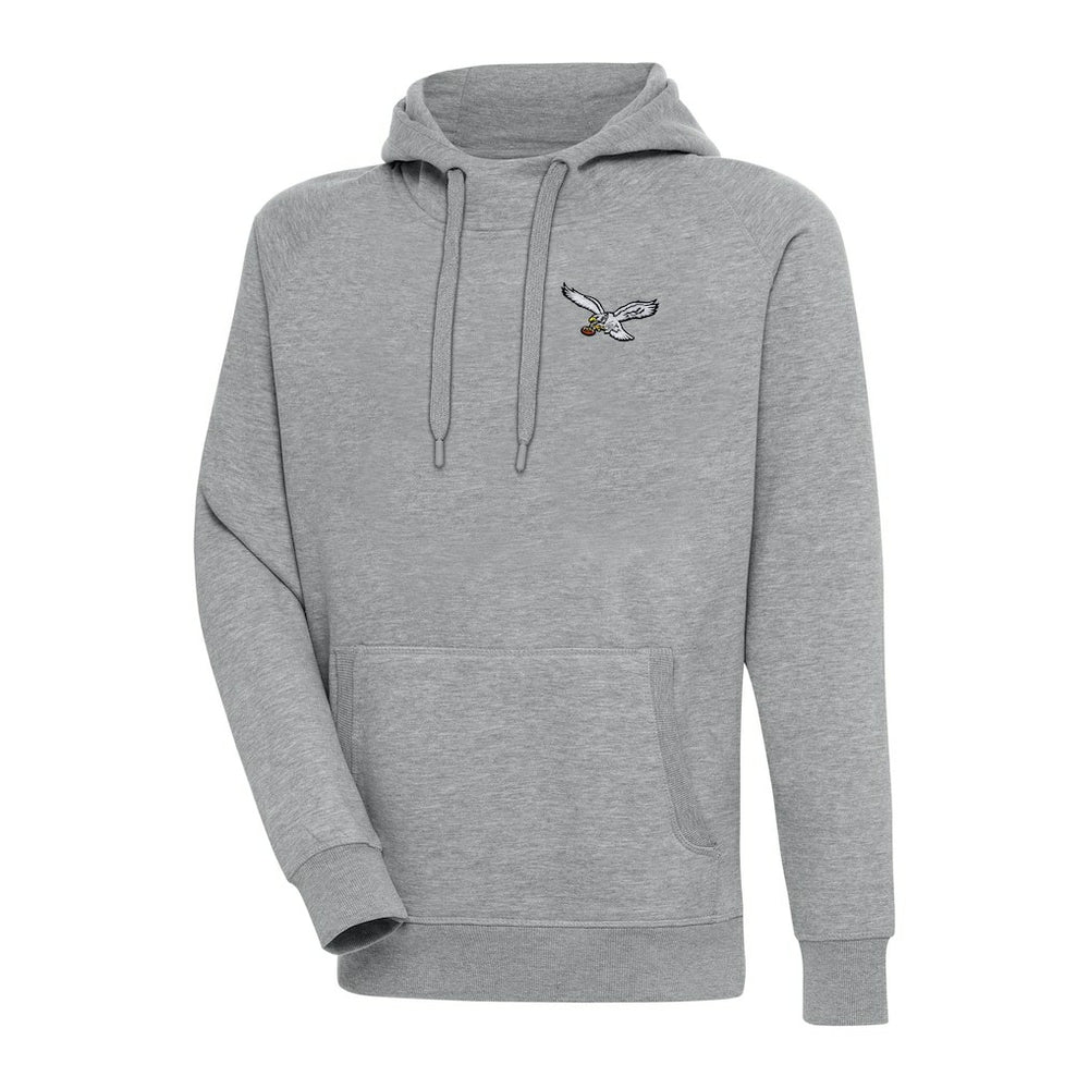 Philadelphia Eagles Adult Throwback Logo Victory Pullover Hoodie - Heather Gray Hoodies