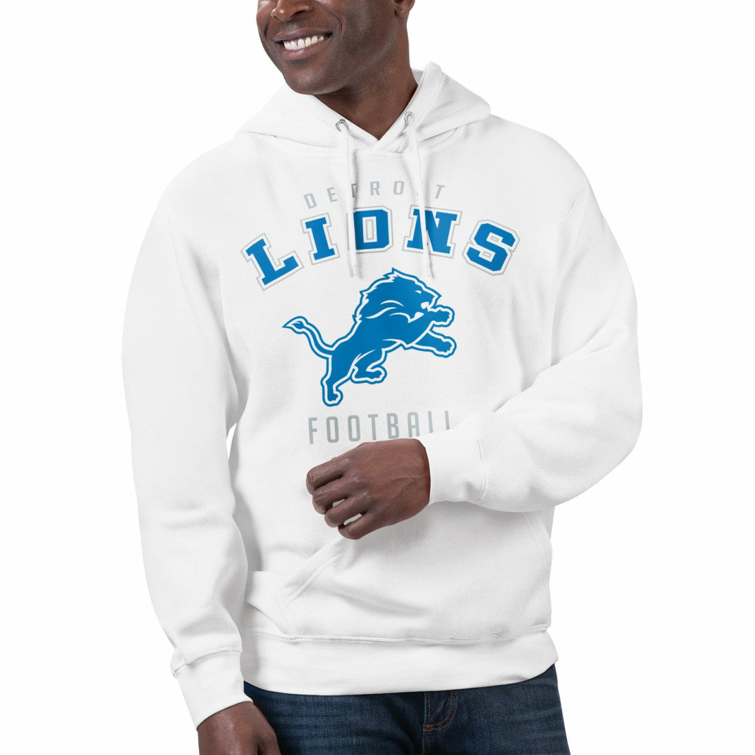 Detroit Lions Starter Unisex Logo Graphic Pullover Hoodie - White Hoodies