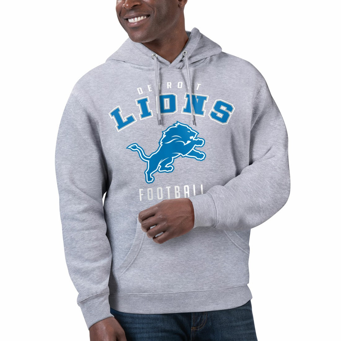Detroit Lions Starter Unisex Logo Graphic Pullover Hoodie - Heather Gray Hoodies