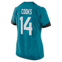 Elijah Cooks Jacksonville Jaguars Women's Team Game Jersey - Teal Jerseys