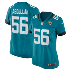 Yasir Abdullah Jacksonville Jaguars Women's Team Game Jersey - Teal Jerseys