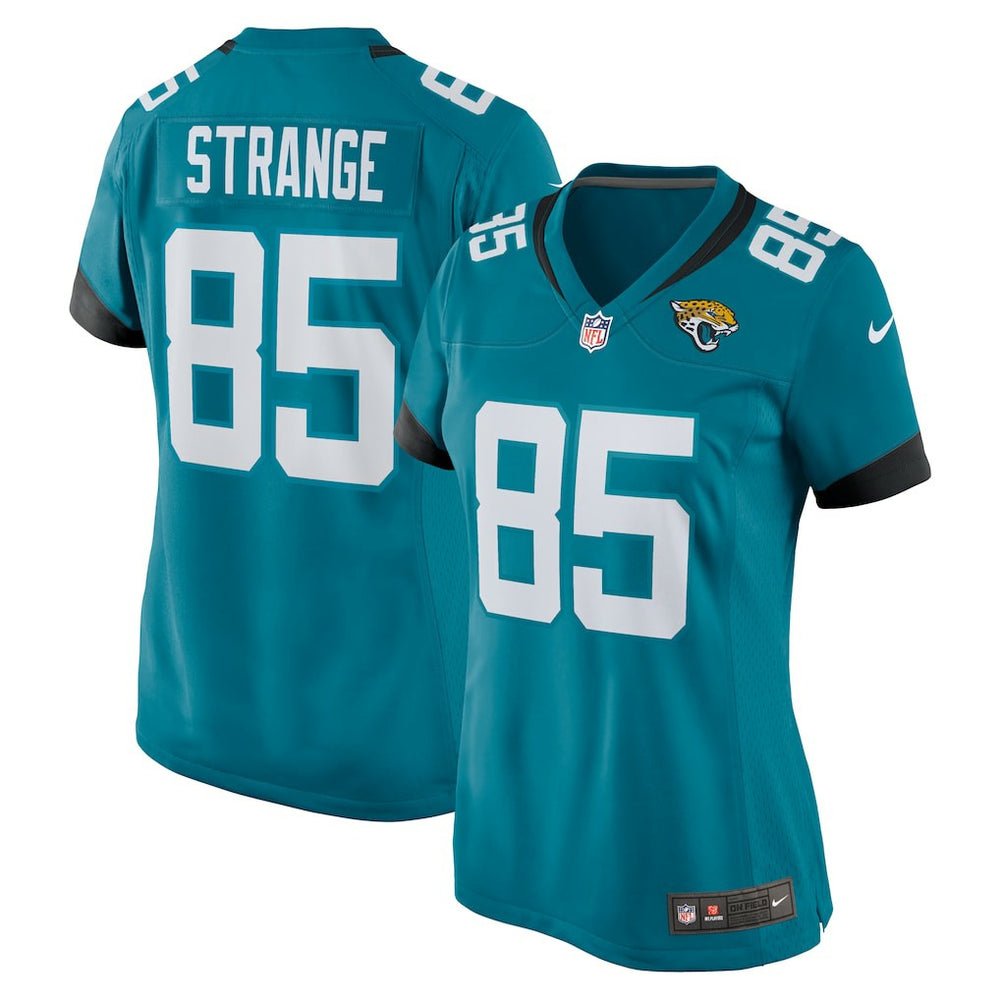 Brenton Strange Jacksonville Jaguars Women's Team Game Jersey - Teal Jerseys
