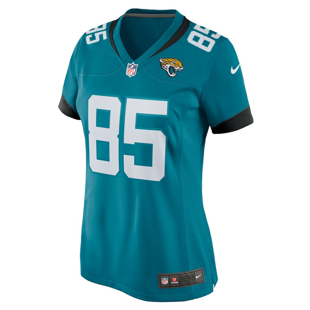 Brenton Strange Jacksonville Jaguars Women's Team Game Jersey - Teal Jerseys