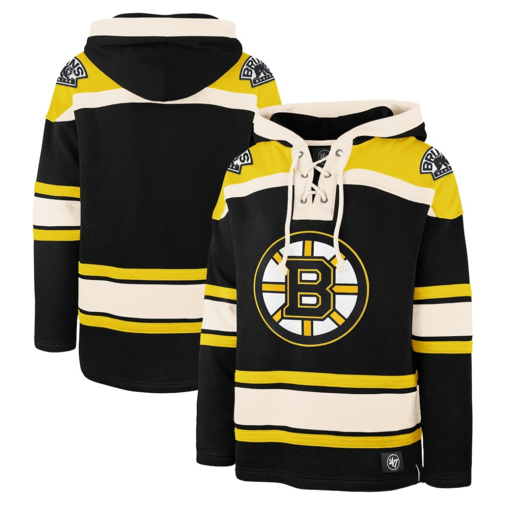 Boston Bruins '47 Big & Tall Superior Lacer Pullover Hoodie - Black | US 200683088