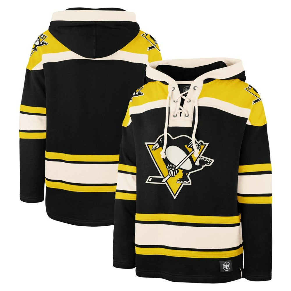 Pittsburgh Penguins '47 Big & Tall Superior Lacer Pullover Hoodie - Black | US 200683089