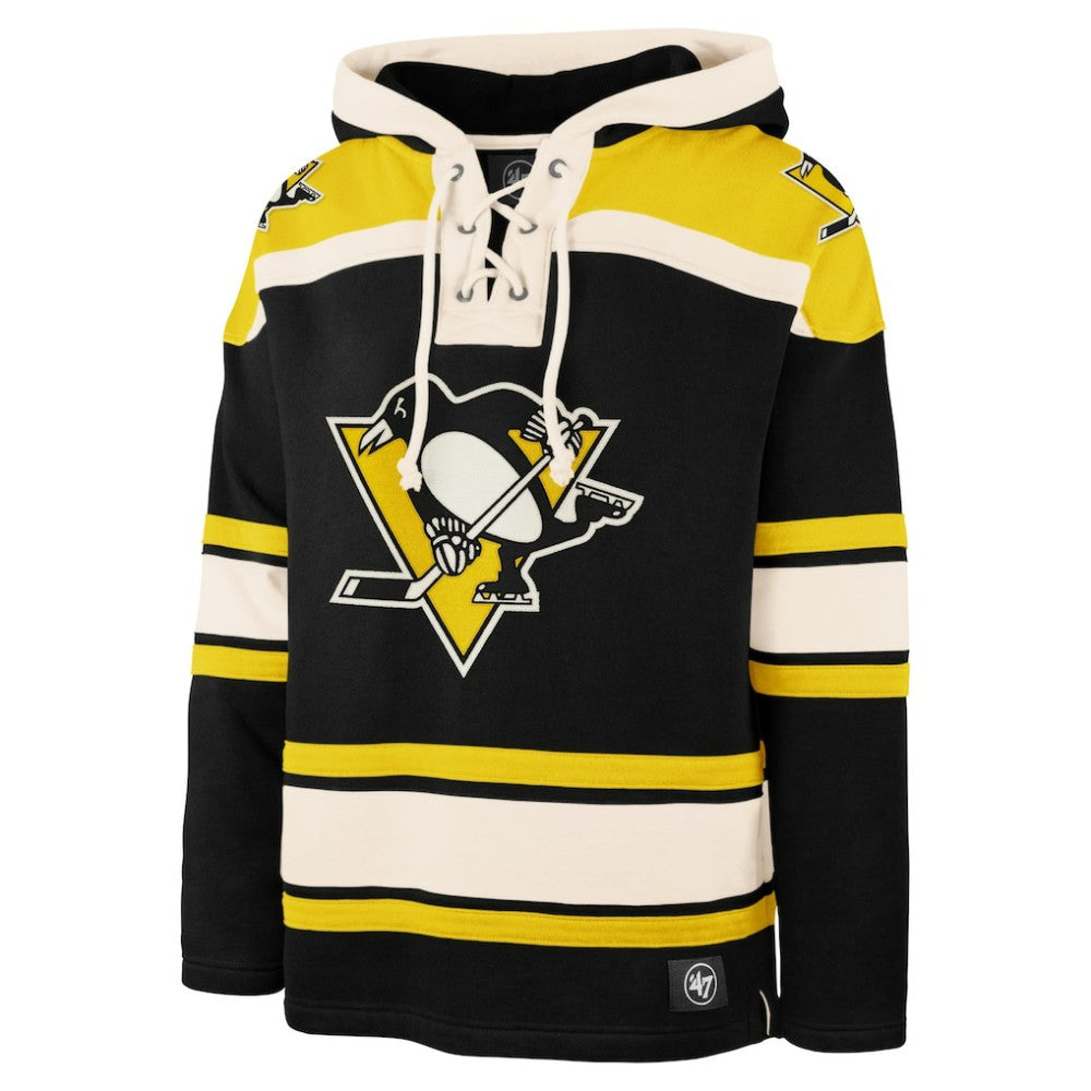 Pittsburgh Penguins '47 Big & Tall Superior Lacer Pullover Hoodie - Black | US 200683089