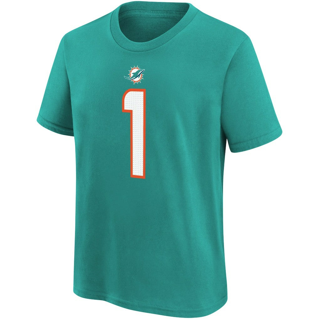 Tua Tagovailoa Miami Dolphins Preschool Player Name & Number T-Shirt - Aqua T-shirts