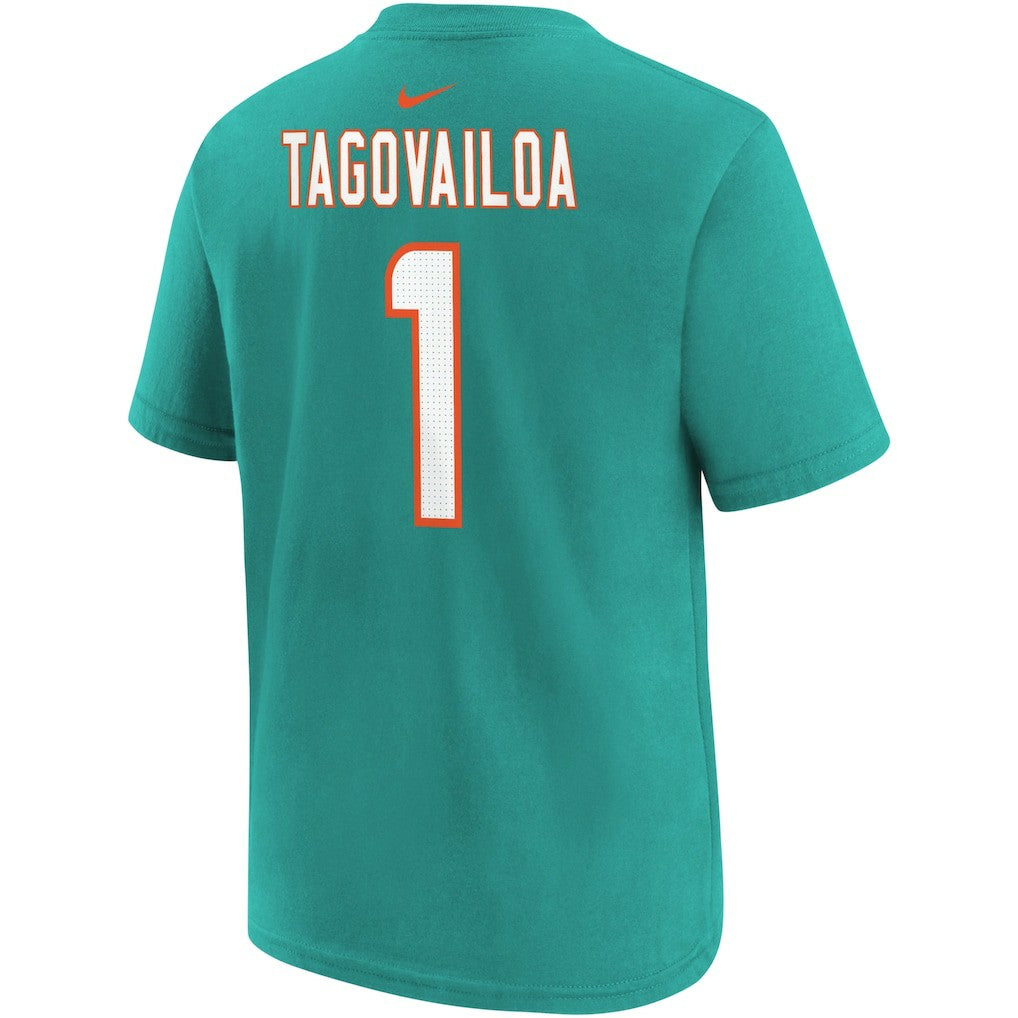 Tua Tagovailoa Miami Dolphins Preschool Player Name & Number T-Shirt - Aqua T-shirts