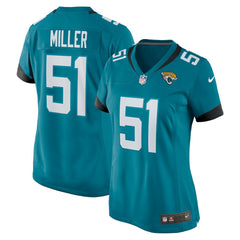 Ventrell Miller Jacksonville Jaguars Women's Game Jersey - Teal Jerseys