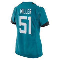 Ventrell Miller Jacksonville Jaguars Women's Game Jersey - Teal Jerseys