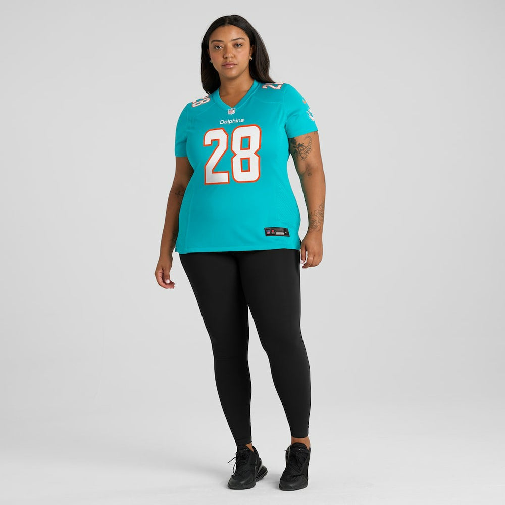 Devon Achane Miami Dolphins Women's Player Game Jersey - Aqua Jerseys