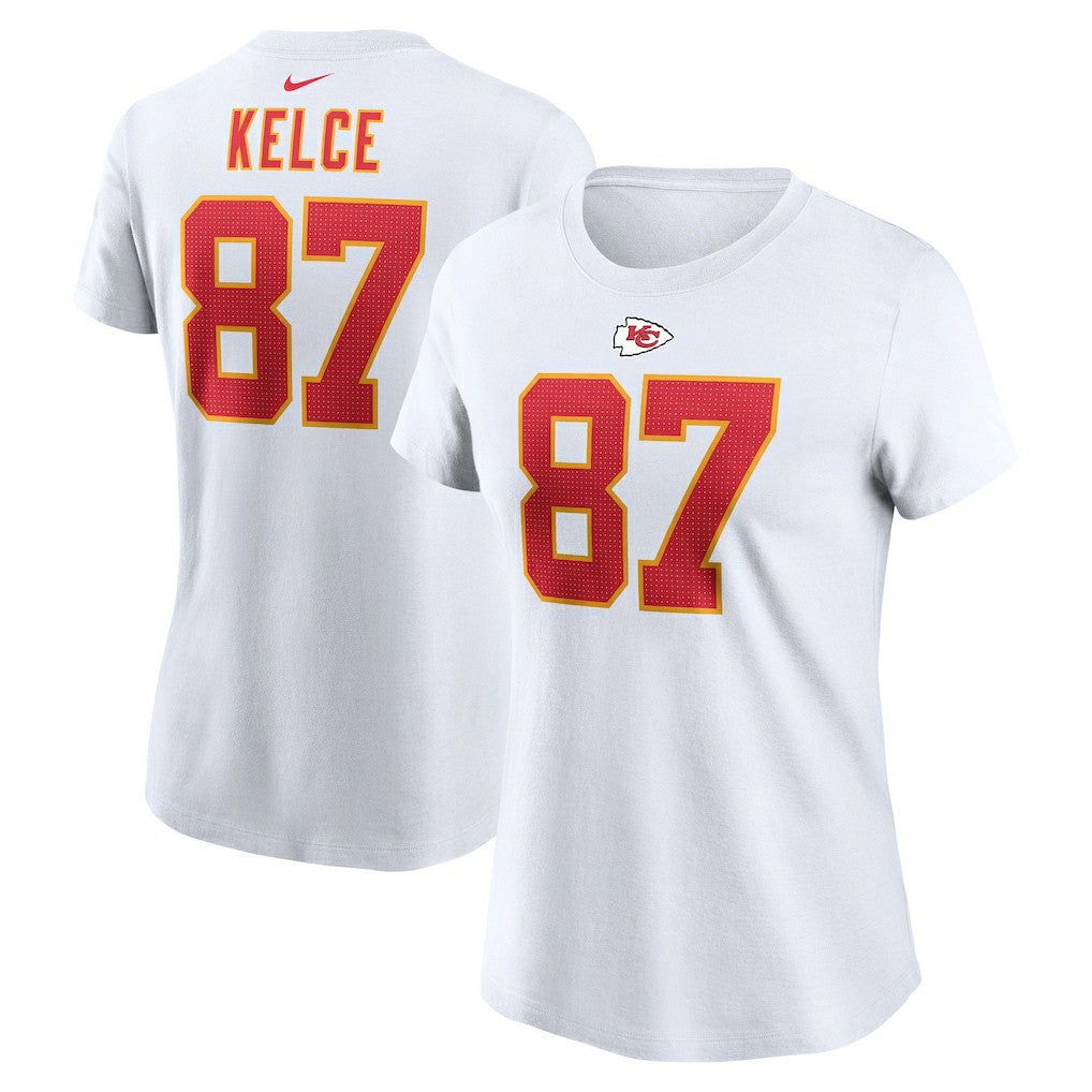Travis Kelce Kansas City Chiefs Women's Player Name & Number T-Shirt - White T-shirts