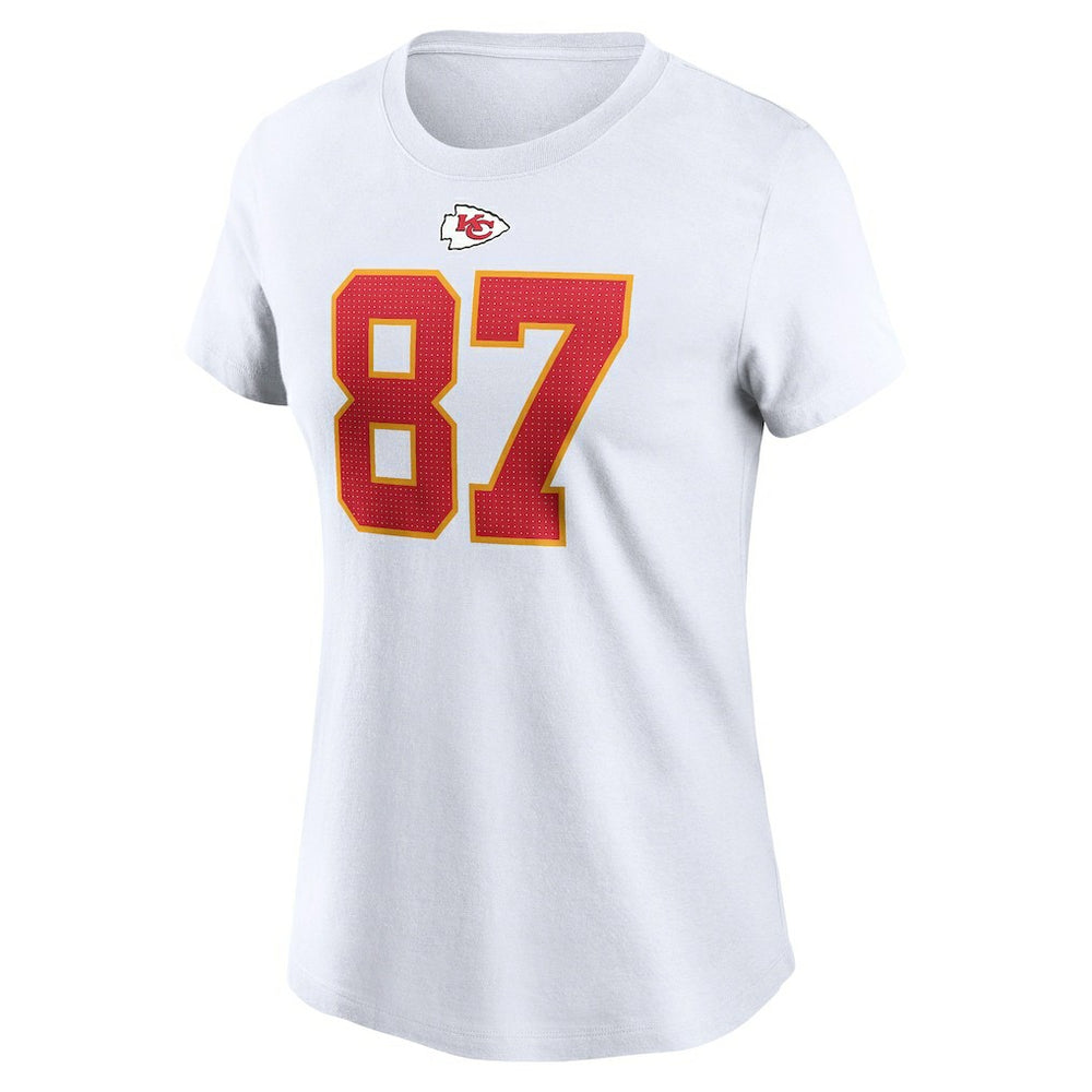 Travis Kelce Kansas City Chiefs Women's Player Name & Number T-Shirt - White T-shirts