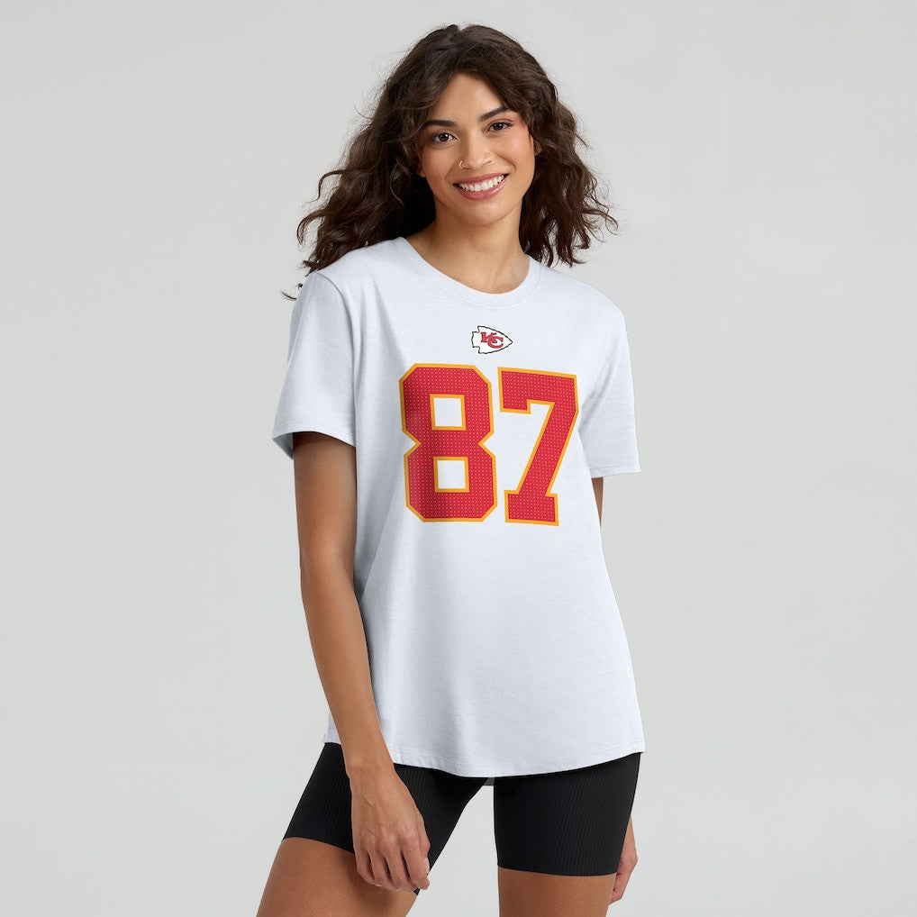Travis Kelce Kansas City Chiefs Women's Player Name & Number T-Shirt - White T-shirts