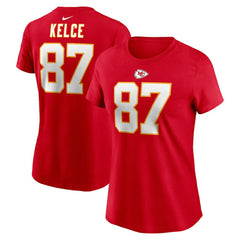 Travis Kelce Kansas City Chiefs Women's Player Name & Number T-Shirt - Red T-shirts