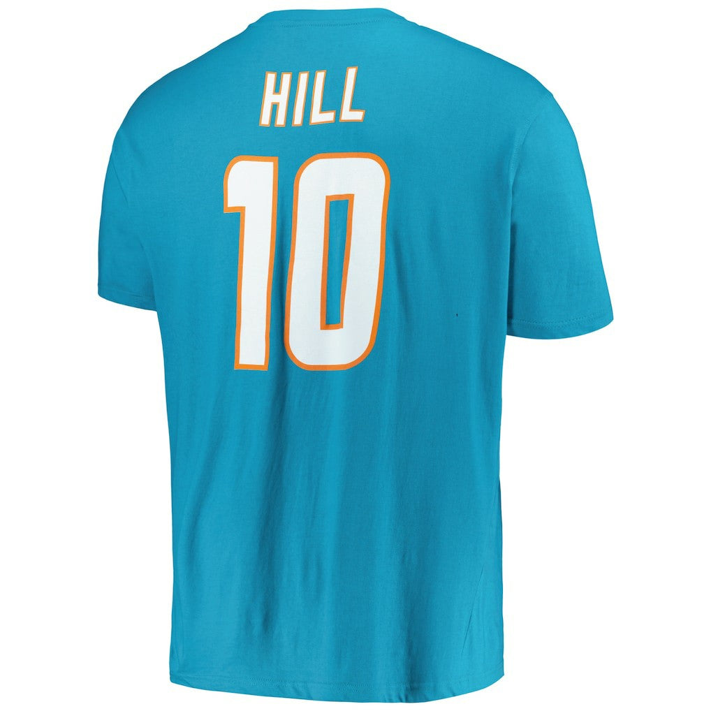 Tyreek Hill Miami Dolphins Big & Tall Player Name & Number T-Shirt - Aqua T-shirts