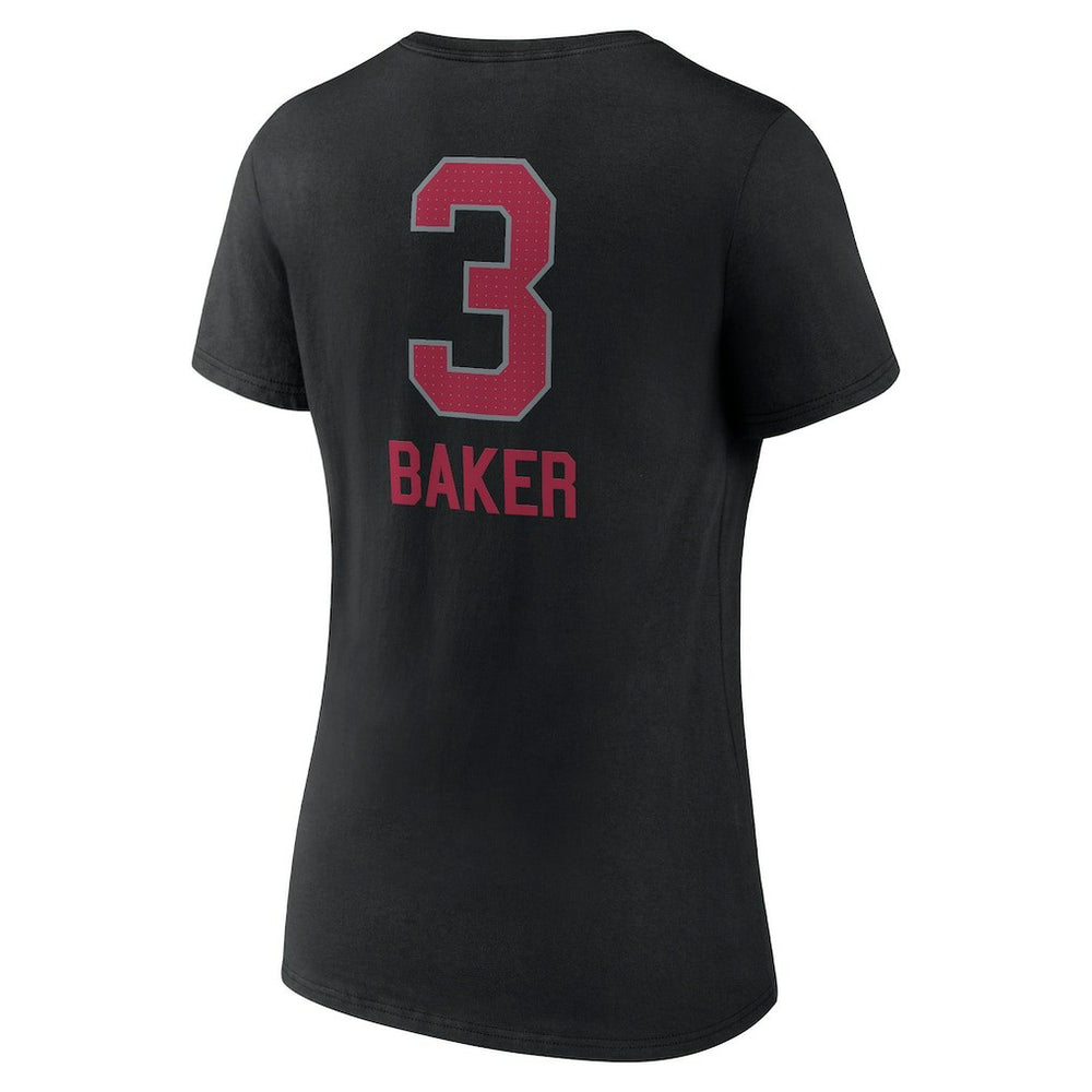 Budda Baker Arizona Cardinals Women's Team Wordmark Player Name & Number V-Neck T-Shirt - Black T-shirts
