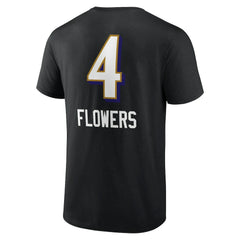 Zay Flowers Baltimore Ravens Team Wordmark Player Name & Number T-Shirt - Black T-shirts