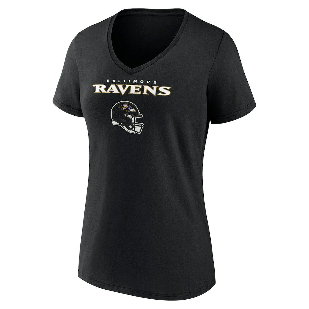 Zay Flowers Baltimore Ravens Women's Team Wordmark Player Name & Number V-Neck T-Shirt - Black T-shirts