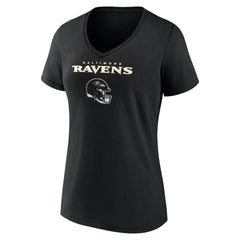 Zay Flowers Baltimore Ravens Women's Team Wordmark Player Name & Number V-Neck T-Shirt - Black T-shirts
