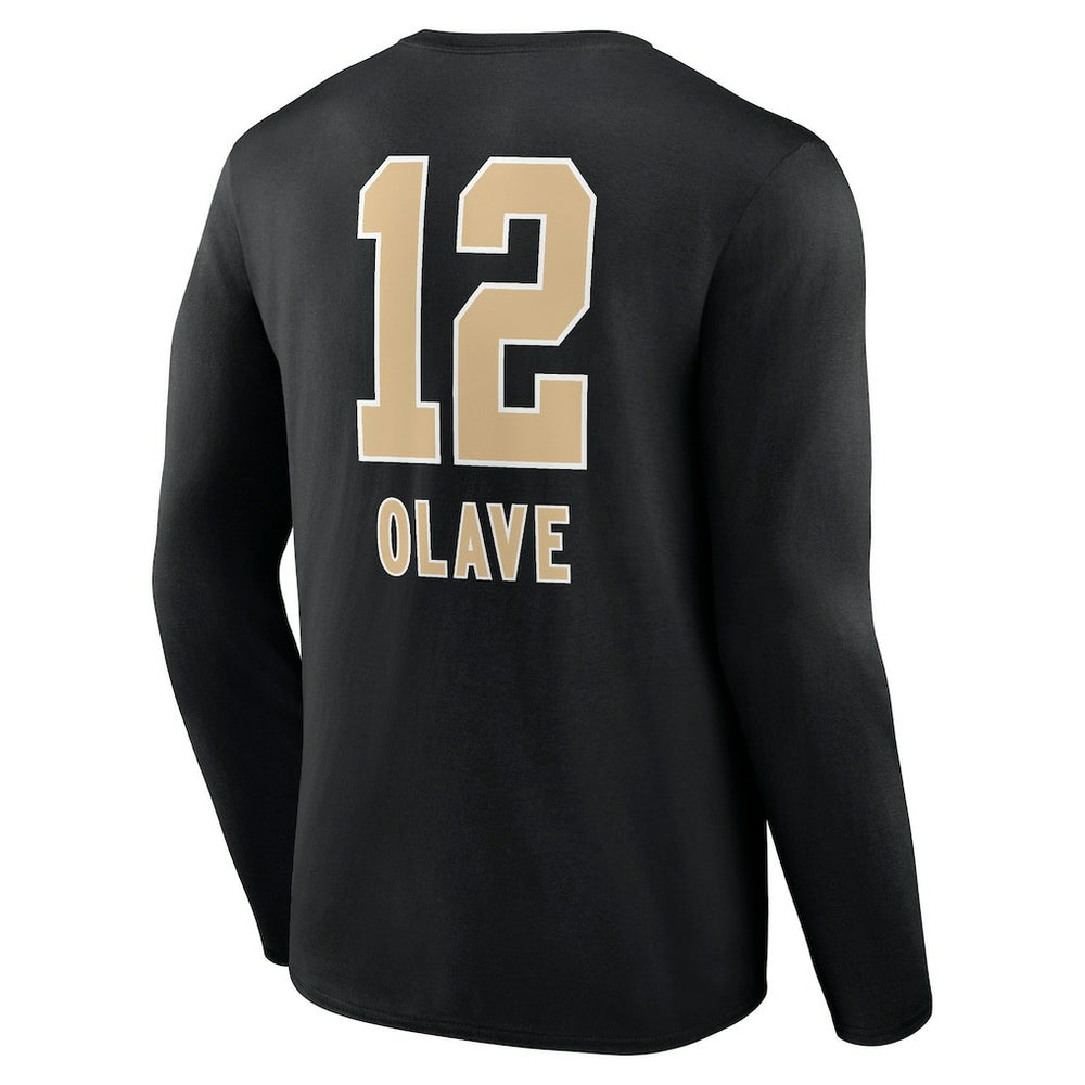 Chris Olave New Orleans Saints Team Wordmark Player Name & Number Long Sleeve T-Shirt - Black T-shirts
