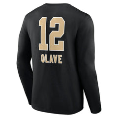 Chris Olave New Orleans Saints Team Wordmark Player Name & Number Long Sleeve T-Shirt - Black T-shirts