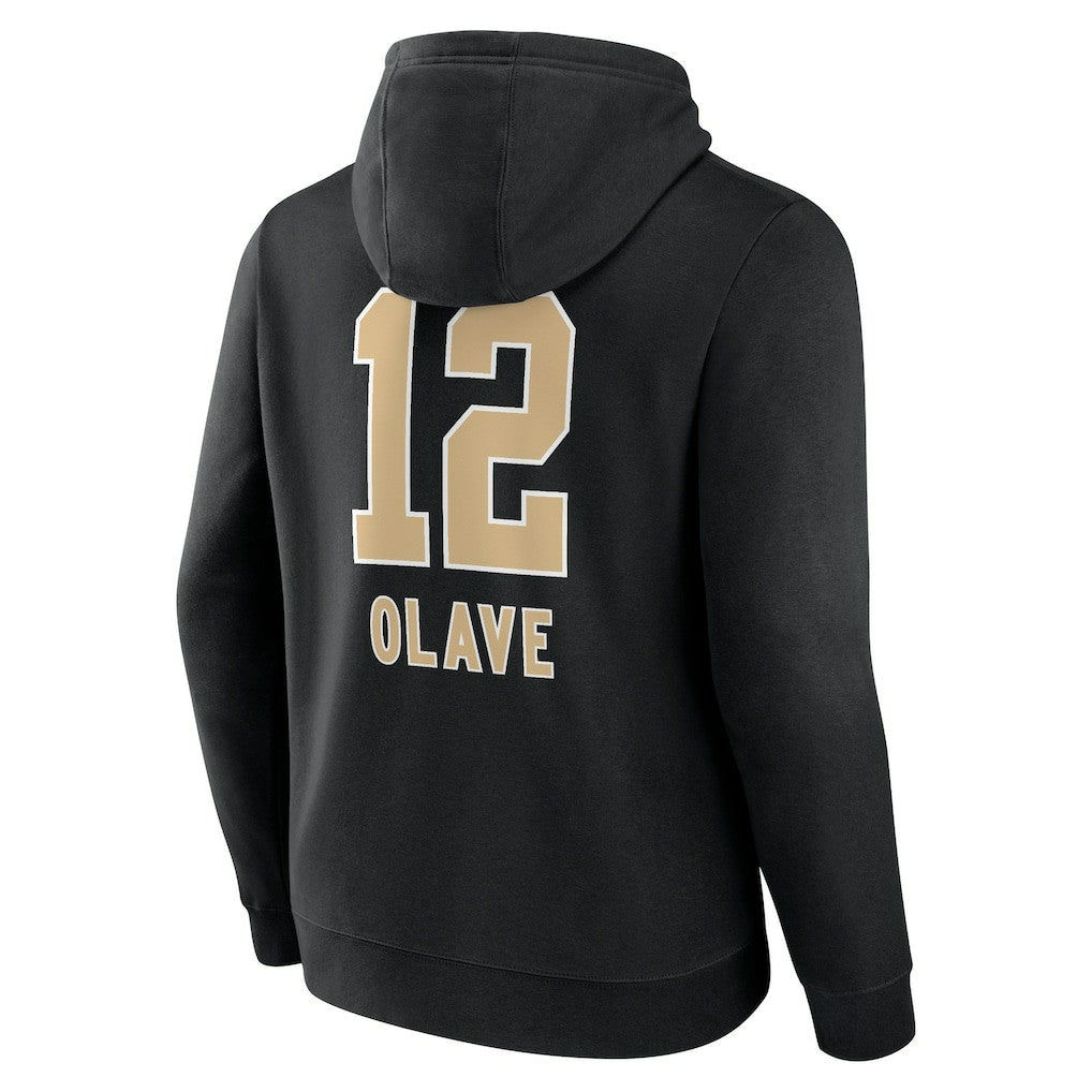 Chris Olave New Orleans Saints Team Wordmark Player Name & Number Pullover Hoodie - Black Hoodies