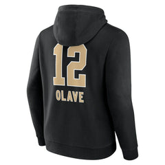 Chris Olave New Orleans Saints Team Wordmark Player Name & Number Pullover Hoodie - Black Hoodies