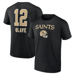 Chris Olave New Orleans Saints Team Wordmark Player Name & Number T-Shirt - Black T-shirts
