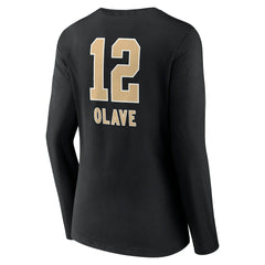 Chris Olave New Orleans Saints Women's Team Wordmark Player Name & Number Long Sleeve V-Neck T-Shirt - Black T-shirts