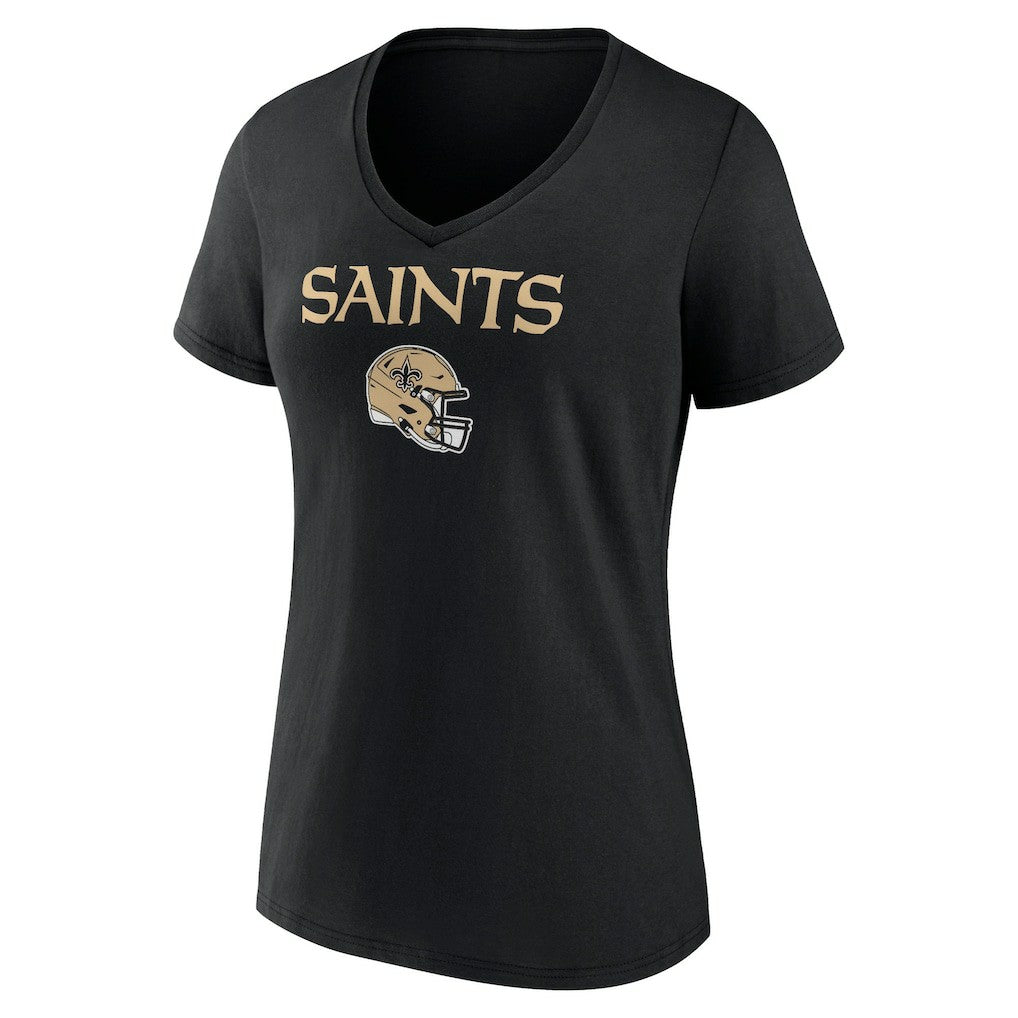 Chris Olave New Orleans Saints Women's Team Wordmark Player Name & Number V-Neck T-Shirt - Black T-shirts