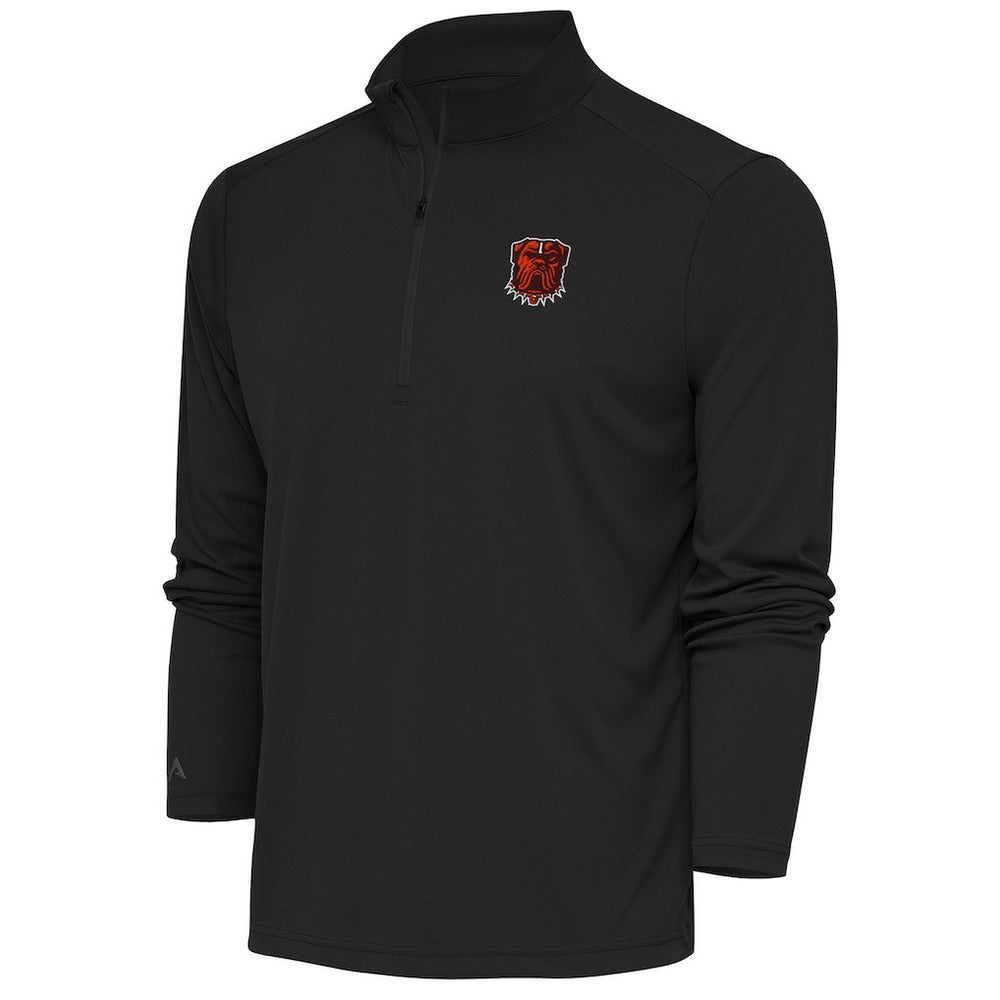 Cleveland Browns Antigua Tribute Quarter-Zip Pullover Top - Charcoal Pullover