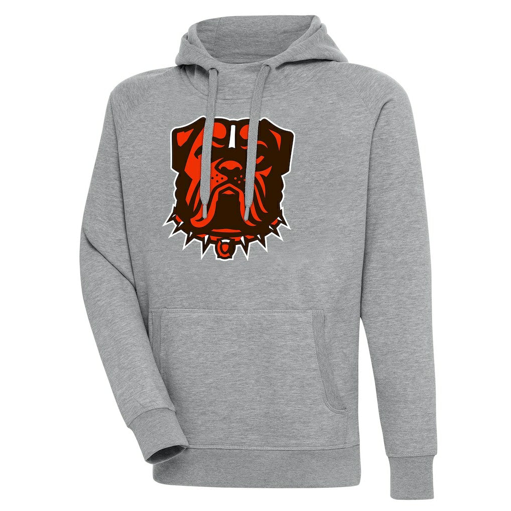 Cleveland Browns Antigua Victory Pullover Hoodie - Heather Gray Hoodies