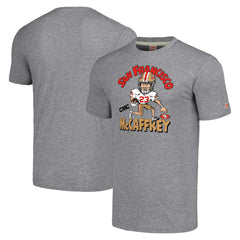 Christian McCaffrey San Francisco 49ers Homage Unisex Caricature Player Tri-Blend T-Shirt - Gray T-shirts