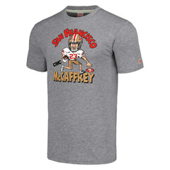 Christian McCaffrey San Francisco 49ers Homage Unisex Caricature Player Tri-Blend T-Shirt - Gray T-shirts