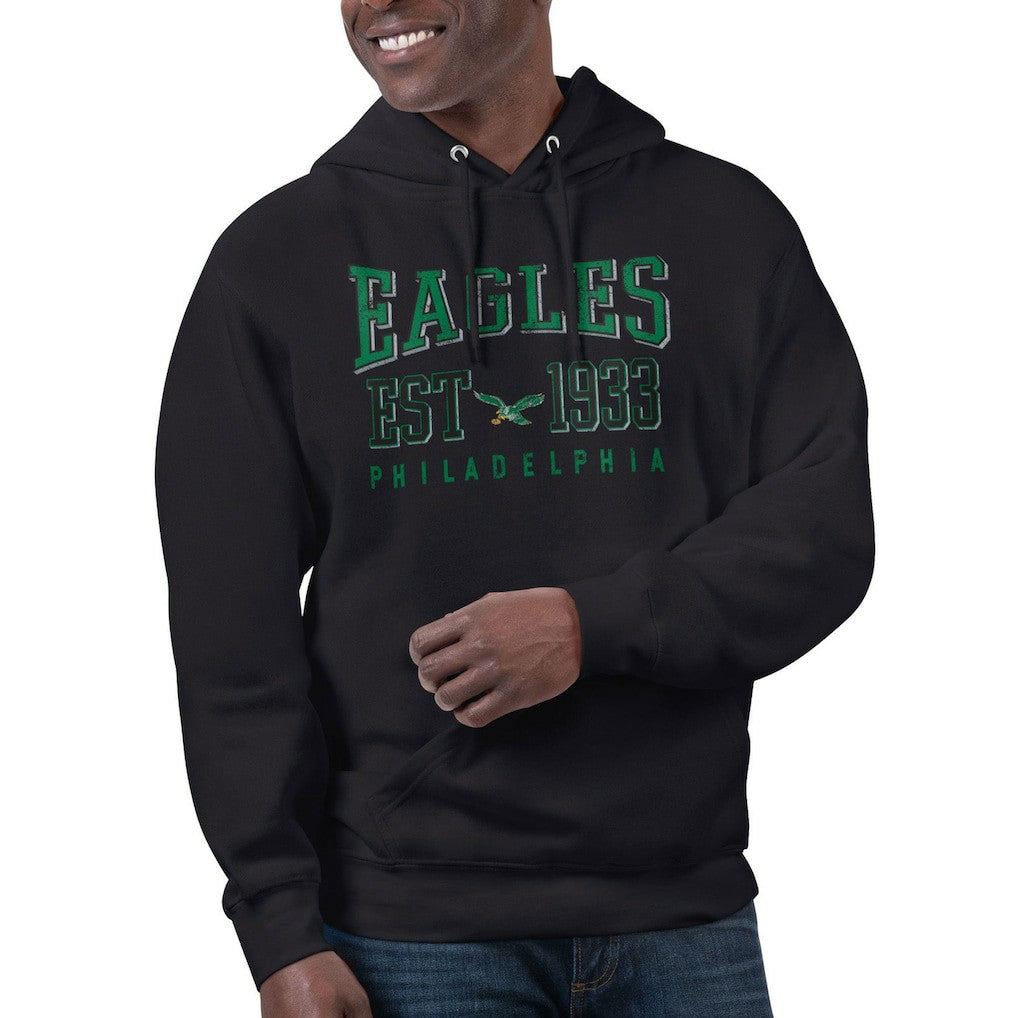 Philadelphia Eagles Starter Unisex Retro Pullover Hoodie - Black Hoodies