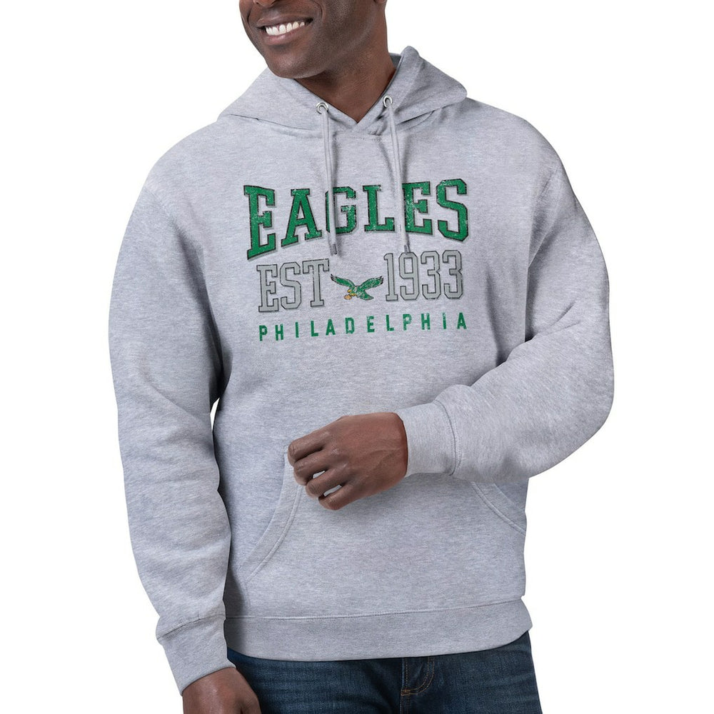 Philadelphia Eagles Starter Unisex Retro Pullover Hoodie - Heather Gray Hoodies