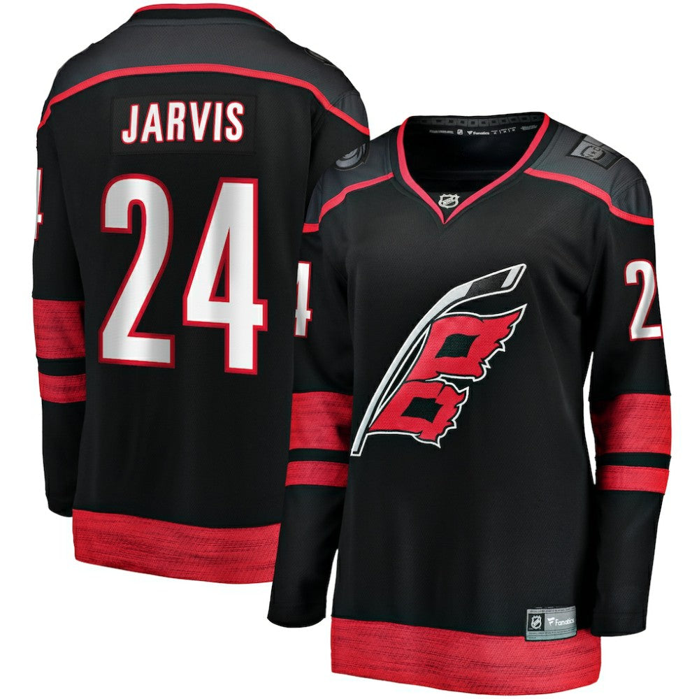 Seth Jarvis Carolina Hurricanes Fanatics Women's Home Breakaway Player Jersey - Black | US 200723248