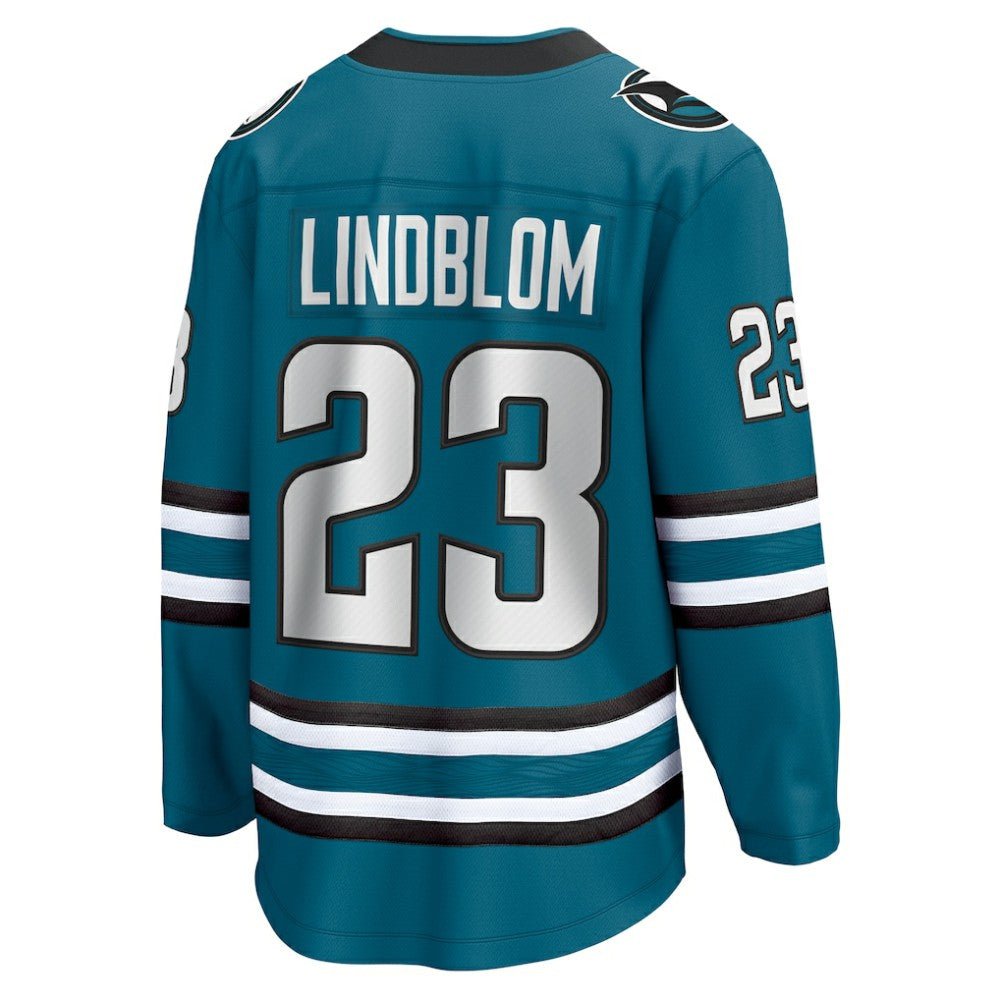 Oskar Lindblom San Jose Sharks Fanatics Home Breakaway Jersey - Teal | US 200723485